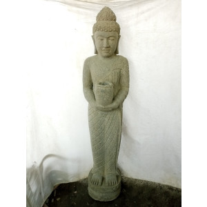 Buddha standing volcanic rock statue offering 150 cm