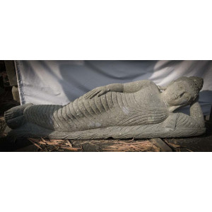 Solid volcanic rock reclining buddha statue 150 cm