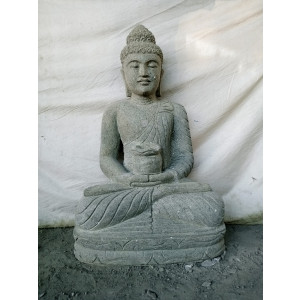 Statue de jardin zen bouddha assis bol 100cm