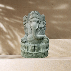 Statue divinity Ganesh volcanic stone 80 cm