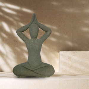 Zen stone sculpture woman yoga position 100 cm